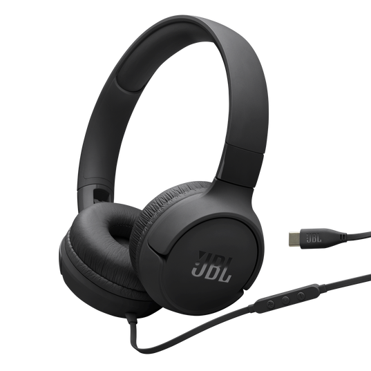 JBL Tune 520C USB-C - Black - Hi-Res wired on-ear headphones - Hero